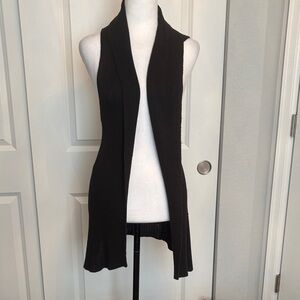 GAP Black Open Front Sleeveless Cardigan Vest